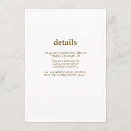 Eintrittskarte für moderne Arten von Hochzeitsinfo Begleitkarte