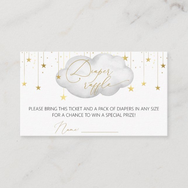 Eintrittskarte für Windeln, Mond und Sterne Begleitkarte (Vorderseite)