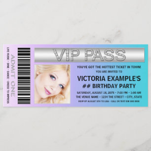 Eintrittskarte Geburtstagsfeier Einladung