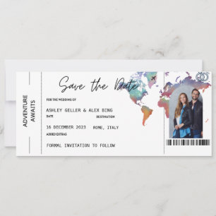 Eintrittskarte Save The Date Mit Foto Einladung