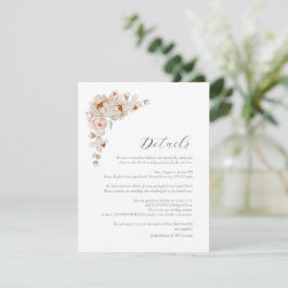 Eintrittskarte zum Hochzeitsstichtag mit Peonies u RSVP Karte