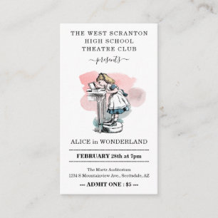 Eintrittskarten für Theatervorführungen - Größe de Begleitkarte