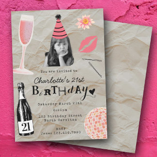 Einundzwanzig 21. Geburtstag Benutzerdefiniertes F Einladung