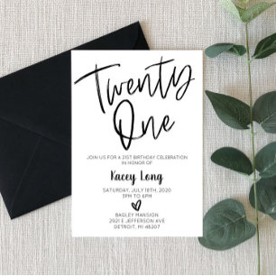 Einundzwanzig 21. Geburtstag Einladung