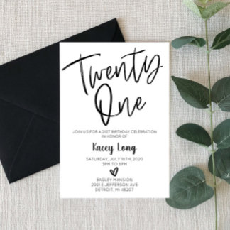 Einundzwanzig 21. Geburtstag Einladung