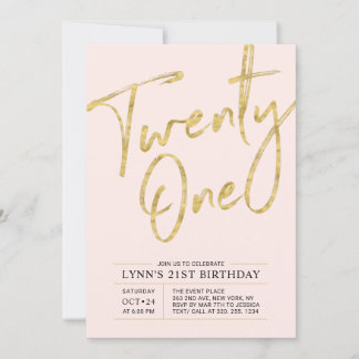 einundzwanzig | Gold 21. Geburtstagsfeier Party Ei Einladung