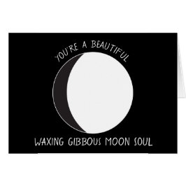 Einwachsen der Gibbous MOND Phasen-Gruß-Karte