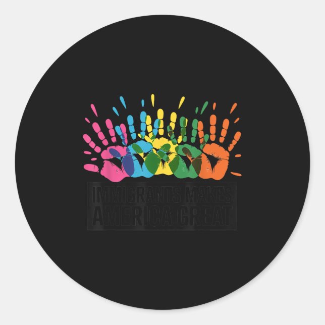 Einwanderer machen Amerika groß Runder Aufkleber (Vorderseite)