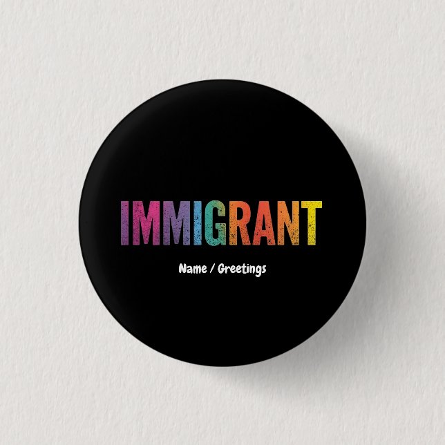 Einwanderer schlichtes Minimalistisches Anti-Rassi Button (Vorderseite)