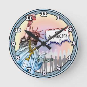 Einwanderung Politik Runde Wanduhr