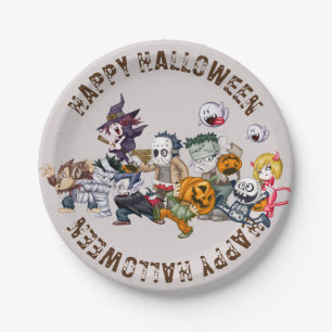 Einweg Halloween-Teller aus Papier Pappteller