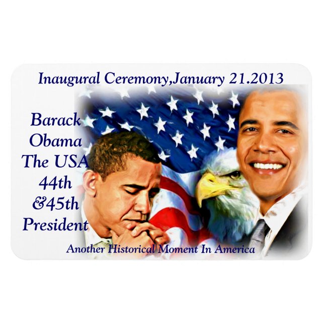 Einweihung2013,Barack Obama_Premium Flexi Magnet (Horizontal)
