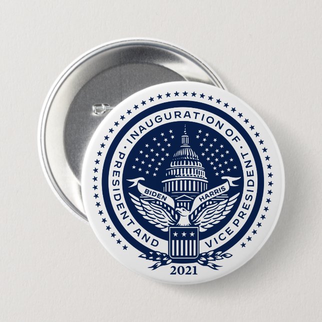 Einweihung des Biden Harris President Button (Vorne & Hinten)