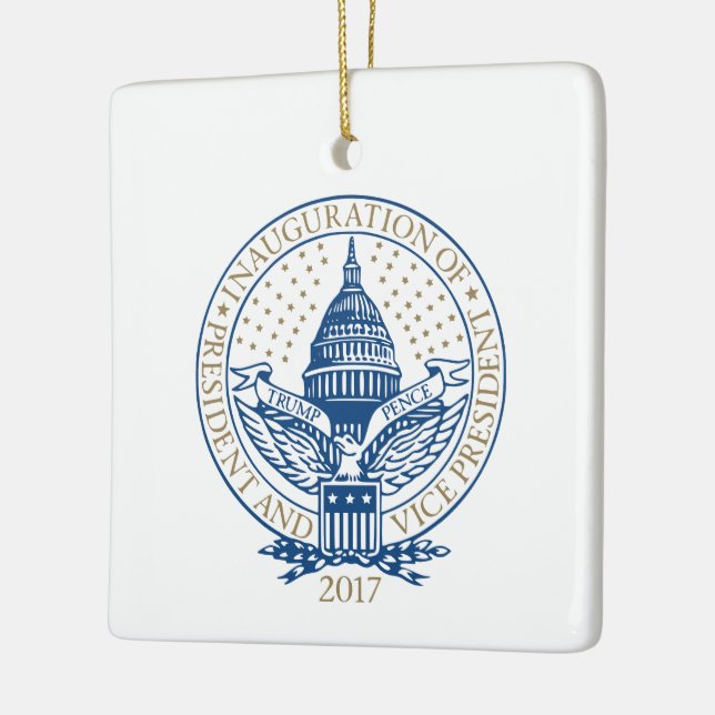 Einweihung des Donald Trump Mike Pence 2017 Logo U Keramikornament (Links)