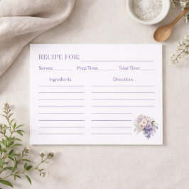 Einweihung Elegante lila Floral Rezeptkarte
