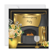 Einweihung Goldene Rosen Dekor Wein Glas Schwarz