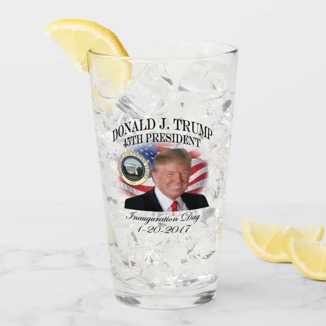 Einweihung Präsidenten-Donald Trump Gedenk Glas (Vorderseite Ice)