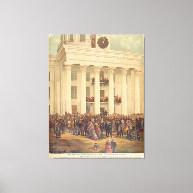 Einweihung von Jefferson Davis Ziviler Krieg Leinwanddruck (Vorderseite)