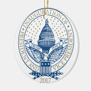 Einweihungs-Donald- TrumpMike-Pennys-Logo 2017 USA Keramikornament