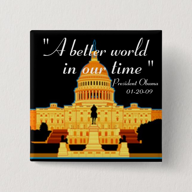 Einweihungs-Spracheobama-Knopf Button (Vorderseite)