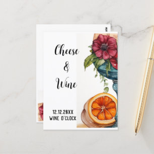 Einweihungs Wein und Käse Neues Zuhause Postkarte