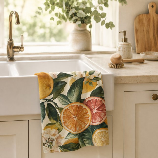 Einweihungsgeschenk Citrus Bloom Muster Geschirrtuch (Von Creator hochgeladen)