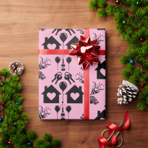 Einweihungsparty Willkommen im neuen Zuhause Geschenkpapier