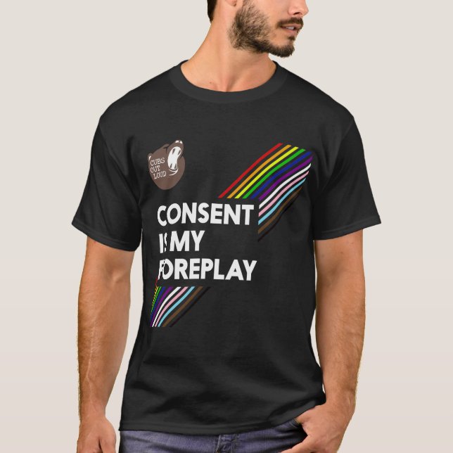 Einwilligung ist mein Vorspiel-Pride-Shirt (dunkel T-Shirt (Vorderseite)