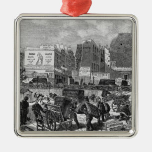 Einwohner, die vom Butte-DES Moulins sich bewegen Silbernes Ornament
