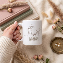 Einzeilige Kunst personalisierte Mutter-Tasse