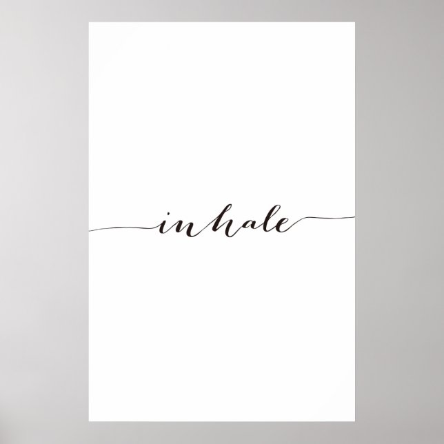 Einzeldruck, Minimalistische Typografie, Atem Poster (Vorne)