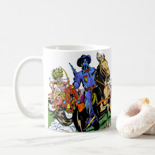 Einzelfahrer und Vintage Comicen des Apache Kaffeetasse