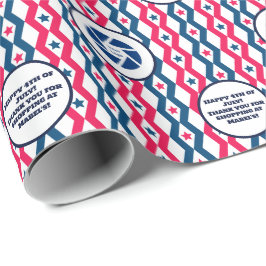 Einzelhandelsgeschäft 4. Juli Text des Diamond-Log Geschenkpapier