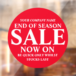 Einzelhandelsgeschäft Geschäftsbezeichnung Rot run Fensteraufkleber