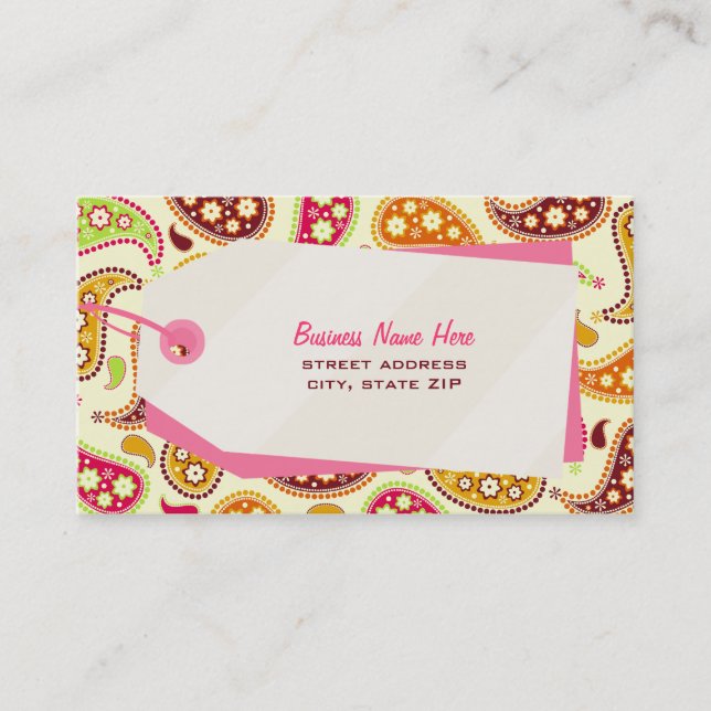 Einzelhandelskarte für Paisley & Shopping Tag (Vorderseite)