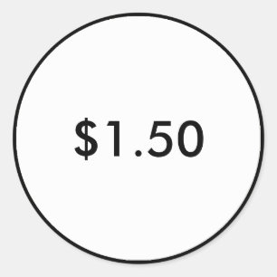 Einzelhandelspreis-Tag Klasse Schwarz und Weiß Runder Aufkleber