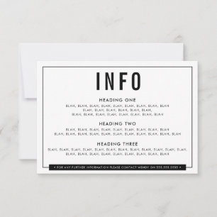 EINZELHEITEN Fein Schwarz-weißer Block RSVP Karte