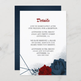 Einzelheiten zu den eleganten Marine- und Roten Bl Begleitkarte