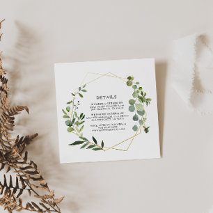 Einzelheiten zum Hochzeitssehen in der grünen Euka Begleitkarte