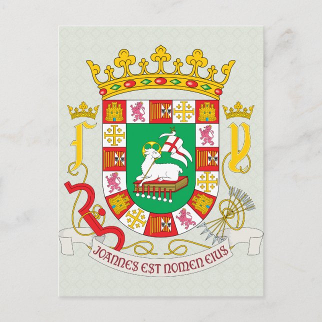 Einzelheiten zum Rico-Wappen in Puerto Rico Postkarte (Vorderseite)
