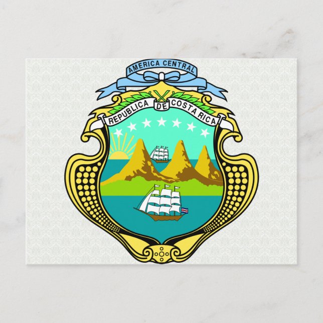Einzelheiten zur Costa Rica Wappen Postkarte (Vorderseite)