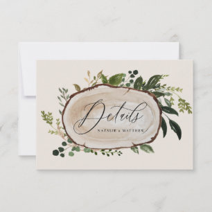 Einzelheiten zur Hochzeit aus rustikalem Holz Save The Date