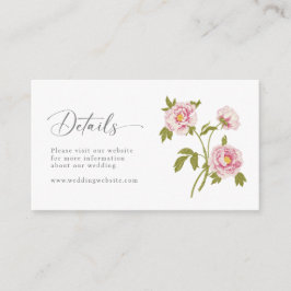 Einzelheiten zur Hochzeit Begleitkarte