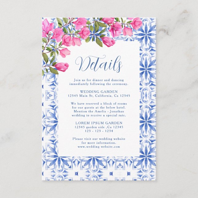 Einzelheiten zur Hochzeit von Santorini Greece Wat Begleitkarte (Vorderseite)