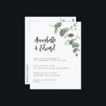 Einzelheiten zur Hochzeitsskalyptusbildung und Ein Postkarte<br><div class="desc">Eukalyptus Grünpflanzen modernen minimalen Garten Party Hochzeitseinladungen und Details. Einfaches,  zeitgenössisches botanisches Design.</div>