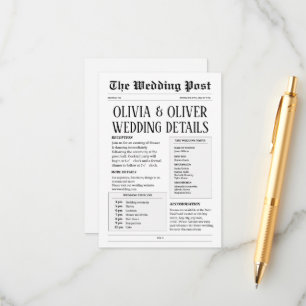 Einzelheiten zur Retro-Zeitung Begleitkarte