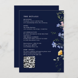 Einzelheiten zur Wildblume von Aquarellfarben und Begleitkarte