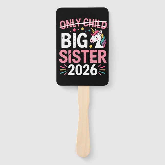 Einzelkind durchgestrichen große Schwester 2026 Sc Fächer (Vorderseite)