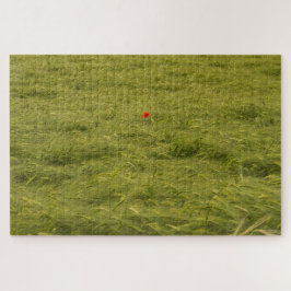 Einzelmohn auf grünem Feld - Sehr schwierig Puzzle