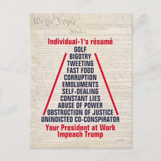 Einzelne-1 Trump-Blockade im Mai 2019 Postkarte (Vorderseite)